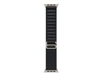 Apple - Slinga för smart klocka - 49 mm, naturlig titanfinish - Medelstorlek - svart - för Watch Hermès Series 9, SE 3, Series 10, Series 11, Series 8, Series 9, Ultra 2, Ultra 3 MFTF4ZM/A