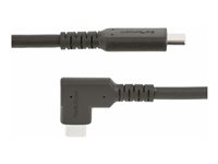StarTech.com 1.6ft (50cm) Rugged Right Angle USB-C Cable, USB 3.2 Gen 2 (10 Gbps), USB C to C Data Transfer Cable, 4K 60Hz DP Alt Mode, 100W Power Delivery - 90 Degree USB-C Cable (RUSB31CC50CMBR) - USB-kabel - 24 pin USB-C (hane) rak till 24 pin USB-C (hane) högervinklad - USB 3.2 Gen 2 - 50 cm - robust, 4K60Hz stöd - svart RUSB31CC50CMBR