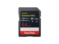 SanDisk Extreme Pro - Flash-minneskort - 64 GB - Video Class V90 / UHS-II U3 / Class10 - SDXC UHS-II SDSDXDM-064G-GN4IN
