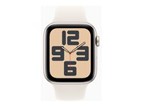 Apple Watch SE (GPS) - 2a generation - 44 mm - stjärnljusaluminium - smart klocka med sportband - fluoroelastomer - starlight - bandstorlek: M/L - 32 GB - Wi-Fi 4, Bluetooth - 32.9 g MXEV3QN/A