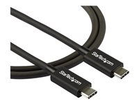 StarTech.com 2.6ft (80cm) Thunderbolt 3 Cable, 40Gbps, 100W PD, 4K/5K Video, Thunderbolt-Certified, Compatible w/ TB4/USB 3.2/DisplayPort - Thunderbolt-kabel - 24 pin USB-C (hane) till 24 pin USB-C (hane) - Thunderbolt 3 / USB / DisplayPort - 80 cm - stöd för 4K, stöd för 5K - svart - för P/N: PEXUSB321C TBLT34MM80CM