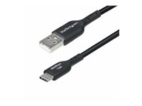 StarTech.com 1ft (30cm) USB-A to USB-C Charging Cable, Charger Cord - USB-kabel - USB (hane) till 24 pin USB-C (hane) - USB 2.0 - 3 A - 30 cm - halogenfri, passiv, ladda och synka, USB Fast Charge (15W) - svart USB2AC30CMBK