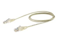 StarTech.com 1,5 m CAT6-kabel - Tunn - Ej hakfria RJ45-kontakter - Grå - Patch-kabel - RJ-45 (hane) till RJ-45 (hane) - 1.5 m - CAT 6 - hakfri - grå N6PAT150CMGRS