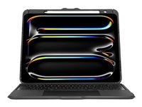 Targus Versavu - Tangentbord och foliefodral (tangentbordshölje) - med pekdyna - bakgrundsbelyst - trådlös - Bluetooth 5.0 - QWERTY - brittisk - svart - för Apple 13-inch iPad Pro M4 Wi-Fi, M4 Wi-Fi + Cellular THZ989UK