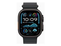 Apple Watch Ultra 2 - 49 mm - svart titan - smart klocka med Ocean-band - fluoroelastomer - svart - handledsstorlek: 130-200 mm - 64 GB - LTE, Wi-Fi 4, UWB, Bluetooth - 4G - 61.8 g MX4P3KS/A