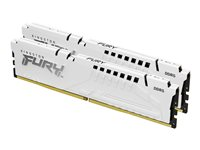 Kingston FURY Beast - DDR5 - sats - 32 GB: 2 x 16 GB - DIMM 288-pin - 6000 MT/s / PC5-48000 - CL36 - 1.35 V - ej buffrad - on-die ECC - vit KF560C36BWE2K2-32