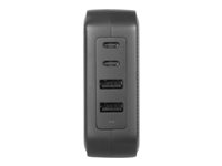 Targus - Strömadapter - GaN - 100 Watt - PD - 4 utdatakontakter (2 x USB-C, 2 x 9-stifts USB typ A) - svart APA109GL