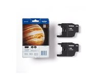 Brother LC1240BKBP2 - 2-pack - svart - original - blister - bläckpatron - för Brother DCP-J525, J725, J925, MFC-J430, J5910, J625, J6510, J6710, J6910, J825 LC1240BKBP2