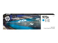 HP 973X - Lång livslängd - cyan - original - PageWide - bläckpatron - för PageWide Managed P55250; PageWide Pro 452, 477, 552, 577, MFP 477 F6T81AE