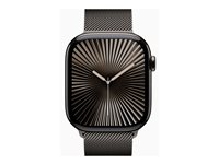 Apple Watch Series 10 (GPS + Cellular) - 46 mm - skiffer titan - smart klocka med milanesisk loop - nät av rostfritt stål - skiffer - bandstorlek: M/L - 64 GB - LTE, Wi-Fi 4, UWB, Bluetooth - 4G - 41.7 g MWYW3QN/A