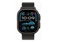 Apple Watch Ultra 2 - 49 mm - svart titan - smart klocka med milanesisk loop - bandstorlek: S - 64 GB - LTE, Wi-Fi 4, UWB, Bluetooth - 4G - 61.8 g MX4W3KS/A