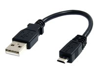 StarTech.com 6in Micro USB Cable - A to Micro B - USB to Micro B - USB 2.0 A Male to USB 2.0 Micro-B Male - 6-inches - Black (UUSBHAUB6IN) - USB-kabel - USB (hane) till mikro-USB typ B (hane) - USB 2.0 - 15 cm - svart - för P/N: PIB2M21, PIB2MS1, PIB2S31, USB2PCARBK, USB2PCARBKS, USBLT2PCARW, USBUB2PCARB UUSBHAUB6IN