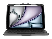 Targus Versavu - Tangentbord och foliefodral (tangentbordshölje) - med pekdyna - bakgrundsbelyst - trådlös - Bluetooth 5.0 - AZERTY - fransk - svart THZ967FR