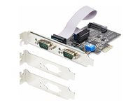 StarTech.com 2-Port Serial PCIe Card, Dual-Port PCI Express to RS232/RS422/RS485 (DB9) Serial Card, Low-Profile Brackets Incl., 16C1050 UART, TAA-Compliant, Windows/Linux, TAA Compliant - Level-4 ESD Protection (2S232422485-PC-CARD) - Seriell adapter - PCIe låg profil - RS-232 x 2 - svart - TAA-kompatibel 2S232422485-PC-CARD
