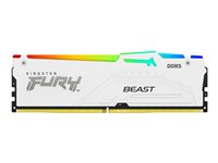 Kingston FURY Beast RGB - DDR5 - modul - 16 GB - DIMM 288-pin - 6000 MT/s / PC5-48000 - CL36 - 1.35 V - ej buffrad - on-die ECC - vit KF560C36BWE2A-16