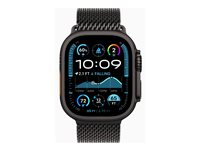 Apple Watch Ultra 2 - 49 mm - svart titan - smart klocka med milanesisk loop - bandstorlek: L - 64 GB - LTE, Wi-Fi 4, UWB, Bluetooth - 4G - 61.8 g MX5V3KS/A