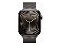 Apple Watch Series 10 (GPS + Cellular) - 42 mm - skiffer titan - smart klocka med milanesisk loop - nät av rostfritt stål - skiffer - handledsstorlek: 130-180 mm - 64 GB - LTE, Wi-Fi 4, UWB, Bluetooth - 4G - 34.4 g MX053QN/A