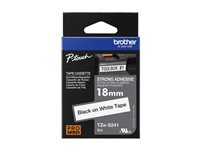 Brother TZe-S241 - Extrastark häftning - svart på vitt - Rulle (1,8 cm x 8 m) 1 kassett(er) bandlaminat - för Brother PT-D600; P-Touch PT-18, D450, D800, E550, P750, P900, P950; P-Touch EDGE PT-P750 TZES241