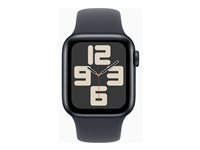 Apple Watch SE (GPS + Cellular) - 2a generation - 40 mm - midnattsaluminium - smart klocka med sportband - fluoroelastomer - midnatt - bandstorlek: M/L - 32 GB - LTE, Wi-Fi 4, Bluetooth - 4G - 27.8 g MXGD3QN/A