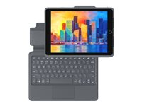 ZAGG Pro Keys with Trackpad - Tangentbord och foliefodral - bakgrundsbelyst - Bluetooth - Nordisk - svart/grå tangentbord, svart/grå fodral - för Apple 10.2-inch iPad (7:e generation, 8:e generation, 9:e generation) 103407958