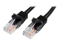 StarTech.com Cat5e patchkabel med hakfria RJ45-kontakter ? 2 m, svart - Patch-kabel - RJ-45 (hane) till RJ-45 (hane) - 2 m - UTP - CAT 5e - formpressad, hakfri - svart 45PAT2MBK