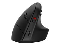 HP 925 - Vertikal mus - ergonomisk - 6 knappar - trådlös - Bluetooth 5.3, 2.4 GHz - trådlös USB-mottagare - svart - 100 % pappersbaserad förpackning 6H1A5AA#ABB