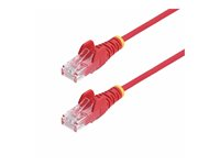 StarTech.com 2.5m Red Slim CAT6 Ethernet Cable, Snagless, 28AWG, LSZH - Patch-kabel - RJ-45 (hane) till RJ-45 (hane) - 2.5 m - 3.6 mm - UTP - CAT 5/5e/6 - IEEE 802.3bt - halogenfri, hakfri - röd N6PAT250CMRDS