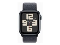Apple Watch SE (GPS) - 2a generation - 40 mm - midnattsaluminium - smart klocka med sportögla - mjukt nylon i dubbla lager - bläck - handledsstorlek: 130-200 mm - 32 GB - Wi-Fi 4, Bluetooth - 26.4 g MXEA3QN/A