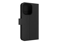 iFrogz Defence - Skyddsfodral vikbart fodral för mobiltelefon - läder - svart - för Apple iPhone 15 Pro 302011838