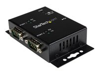 StarTech.com USB to Serial Adapter - 2 Port - Wall Mount - Din Rail Clips - Industrial - COM Port Retention - FTDI - DB9 (ICUSB2322I) - Seriell adapter - USB 2.0 - RS-232 x 2 - svart ICUSB2322I