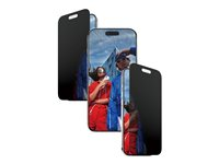 PanzerGlass - Skärmskydd för mobiltelefon - ultrabred passning med EasyAligner - glas - med sekretessfilter - 2-vägs - ramfärg svart - för Apple iPhone Air PG74944