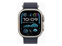 Apple Watch Ultra 2 - 49 mm - naturlig titan - smart klocka med Ocean-band - fluoroelastomer - marinblå - handledsstorlek: 130-200 mm - 64 GB - LTE, Wi-Fi 4, UWB, Bluetooth - 4G - 61.4 g MX4D3KS/A