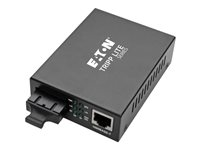 Eaton Tripp Lite Series Gigabit Multimode Fiber to Ethernet Media Converter, 10/100/1000 SC, International Power Supply, 850 nm, 550 m (1,804 ft.) - Fibermediekonverterare - 1GbE - 10Base-T, 100Base-TX, 1000Base-T - RJ-45 / SC-läge (multi-mode) - upp till 550 m - 850 nm N785-INT-SC-MM