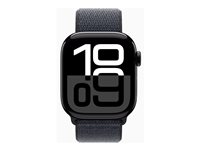 Apple Watch Series 10 (GPS + Cellular) - 42 mm - jet black aluminium - smart klocka med sportögla - mjukt nylon i dubbla lager - bläck - handledsstorlek: 130-200 mm - 64 GB - LTE, Wi-Fi 4, UWB, Bluetooth - 4G - 29.3 g MWX83QN/A