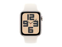 Apple Watch SE (GPS) - 2a generation - 40 mm - stjärnljusaluminium - smart klocka med sportband - fluoroelastomer - starlight - bandstorlek: M/L - 32 GB - Wi-Fi 4, Bluetooth - 26.4 g MXEG3QN/A