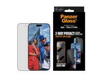 PanzerGlass - Skärmskydd för mobiltelefon - ultra-wide fit with FASTFIT IN-A-BOX - glas - med sekretessfilter - 2-vägs - ramfärg svart - för Apple iPhone 17 Pro Max PG35684