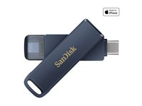 SanDisk Phone Drive - USB flash-enhet - 256 GB - USB-C / Lightning - metallisk himmel SDIXD0N-256G-GN6NE