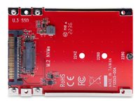StarTech.com M.2 to U.3 Adapter, For M.2 NVMe SSDs, PCIe M.2 Drive to 2.5inch U.3 (SFF-TA-1001) Host Adapter/Converter, TAA Compliant - 2.5" Drive Form Factor (1M25-U3-M2-ADAPTER) - Gränssnittsadapter - M.2 - M.2 NVMe Card / PCIe 4.0 (NVMe) - U.3 - röd - TAA-kompatibel 1M25-U3-M2-ADAPTER