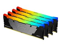 Kingston FURY Renegade RGB - DDR4 - sats - 128 GB: 4 x 32 GB - DIMM 288-pin - 3600 MT/s / PC4-28800 - CL18 - 1.2 V - ej buffrad - icke ECC - svart KF436C18RB2AK4/128