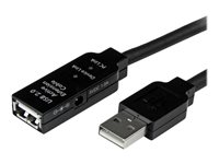 StarTech.com 5 m aktiv USB 2.0-förlängningskabel ? M/F - USB-förlängningskabel - USB (hona) till USB (hane) - USB 2.0 - 5 m - aktiv - svart - för P/N: LTUB1MBK, SVA5H2NEUA, UUSBOTG USB2AAEXT5M
