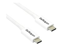 StarTech.com 6.6ft (2m) Thunderbolt 3 Cable, 20Gbps, 100W PD, 4K Video, Thunderbolt-Certified, Compatible w/ TB4/USB 3.2/DisplayPort - Thunderbolt-kabel - USB-C (hane) till USB-C (hane) - USB 3.1 Gen 2 / Thunderbolt 3 / DisplayPort 1.2 - 2 m - stöd för 4K - vit - för P/N: CDP2HDUACP, CDP2HDUACPW TBLT3MM2MW