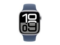 Apple Watch Series 10 (GPS + Cellular) - 42 mm - silveraluminium - smart klocka med sportband - fluoroelastomer - denim - bandstorlek: M/L - 64 GB - LTE, Wi-Fi 4, UWB, Bluetooth - 4G - 29.3 g MWX43QN/A