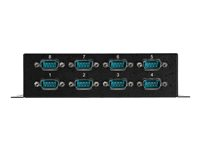 StarTech.com USB till DB9 RS232 seriell adapterhubb med 8 portar - Industriell DIN Rail och väggmonterbar - Seriell adapter - USB 2.0 - RS-232 x 8 - svart ICUSB2328I