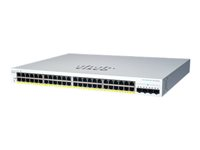 Cisco Business 220 Series CBS220-48P-4X - Switch - smart - 48 x 10/100/1000 (PoE+) + 4 x 10 Gigabit SFP+ (upplänk) - rackmonterbar - PoE+ (382 W) - återanvänd CBS220-48P-4XEU-RF