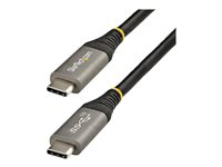 StarTech.com 1 m USB C-kabel 10 Gbit/s - USB-IF-certifierad USB-C-kabel - USB 3.1/3.2 Gen 2 Type-C kabel - 100 W (5A) Power Delivery-laddning, DP alt-läge - USB C till C-kabel - Laddning och synkronisering - USB-kabel - 24 pin USB-C (hane) till 24 pin USB-C (hane) - USB 3.2 Gen 2 / DisplayPort 1.4 /Thunderbolt 3 - 1 m - stöd för 4K - grå, svart USB31CCV1M