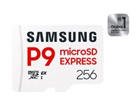 Samsung P9 Express MB-MK256T - Flash-minneskort - 256 GB - A1 / Video Class V30 / UHS-I U3 - microSDXC Express - vit MB-MK256T/WW