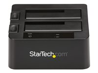 StarTech.com Dual-Bay USB 3.1 to SATA Hard Drive Docking Station, USB 3.1 (10 Gbps) Hard Drive Dock, External 2.53.5 SATA IIIIII, SSDHDD Docking Station, Hot-Swap Hard Drive Bay - Top-Loading - Kontrollerkort - 2.5", 3.5" - USB 3.1 (Gen 2) - svart SDOCK2U313